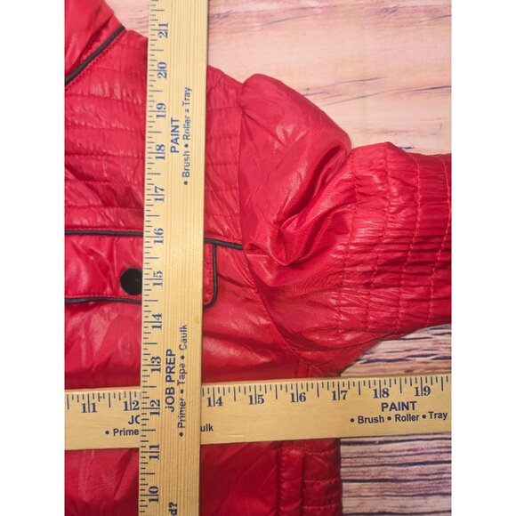 Xhilaration Womens Faux Leather Jacket Small with Ribbed Collar & Cuffs - Picture 7 of 7